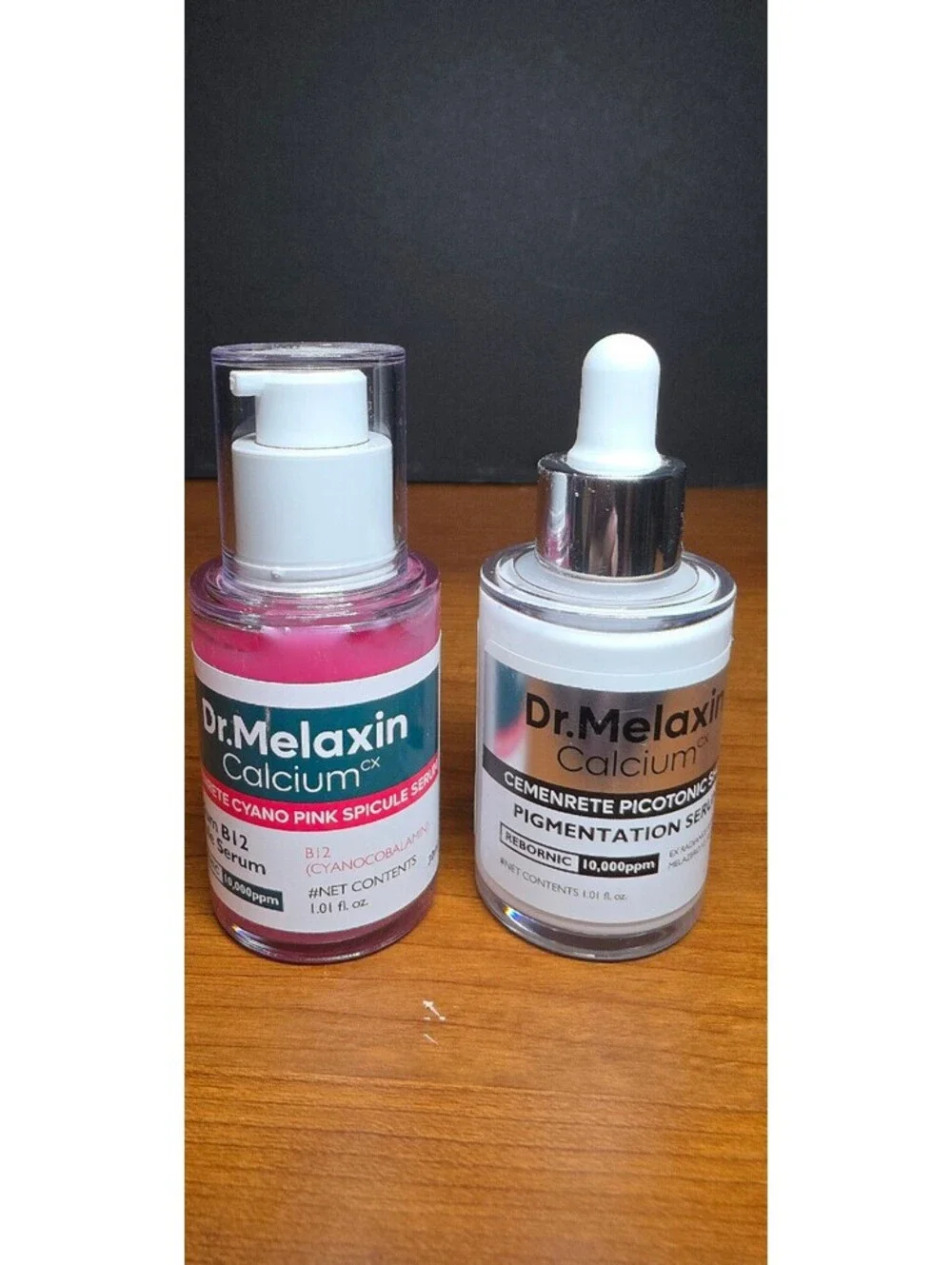 Dr. Melaxin Calcium: pink spicule & picotonic  serum bundle 1 fl oz